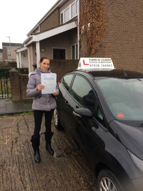 Superb driving today for this young lady. Test passed.