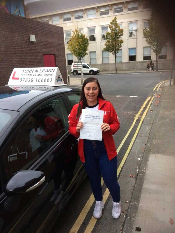 Top driving today, young lady. Test passed.